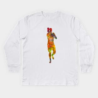 Soccer referee in watercolor Kids Long Sleeve T-Shirt